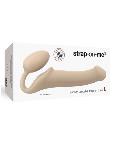 Безремневой страпон Strap-On-Me Flesh L, полностью регулируемый, диаметр 3,7см