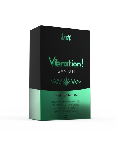 Жидкий вибратор Intt Vibration Ganjah (15 мл), густой гель, необычный вкус, действует до 30 минут