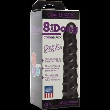 Ділдо Doc Johnson CodeBlack - 8 Inch Raging Vac-U-Lock із стимулюючим рельєфом, діаметр 3,8 см