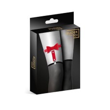 Гартер на ногу Bijoux Pour Toi - WITH BOW Red, сексуальна підв'язка з бантиком, екошкіра