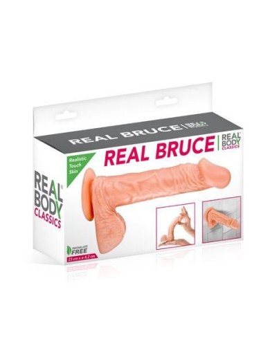 Фалоімітатор Real Body — Real Bruce Flesh, TPE, діаметр 4,2 см