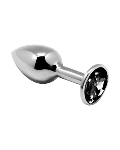 Металлическая анальная пробка с кристаллом Alive Mini Metal Butt Plug Black L