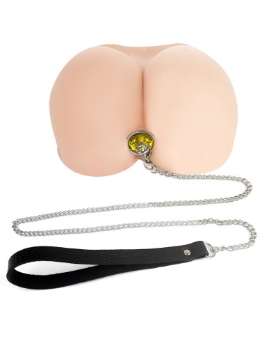 Металлическая анальная пробка Art of Sex Metal Anal Plug with Leash size M с поводком