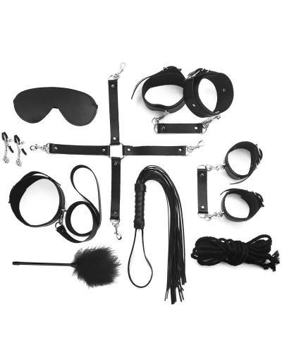 Набор Art of Sex - BDSM Set  Leather, 10 предметов, натуральная кожа, Черный