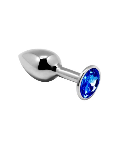 Металлическая анальная пробка с кристаллом Alive Mini Metal Butt Plug Blue M