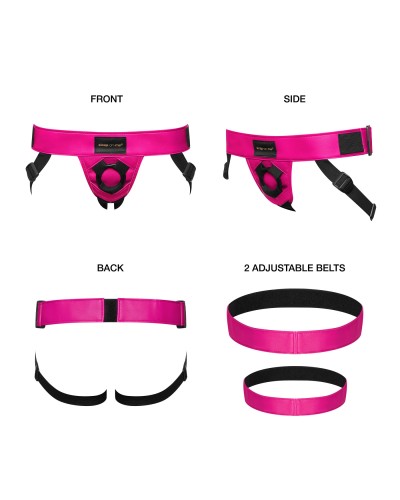 Трусы для страпона Strap-On-Me Leatherette HARNESS CURIOUS - FUCHSIA