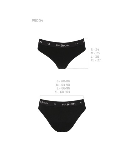 Трусики-сліпи з бавовни та еластаном Passion PS004 PANTIES black, size S