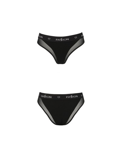 Трусики з прозорою вставкою Passion PS002 PANTIES black, size XL