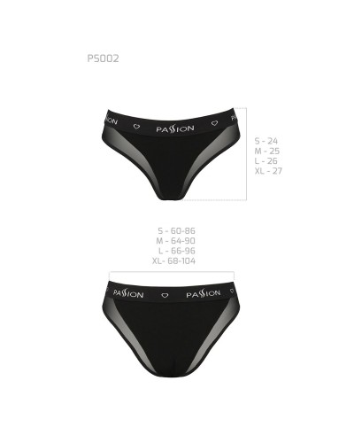 Трусики з прозорою вставкою Passion PS002 PANTIES black, size XL