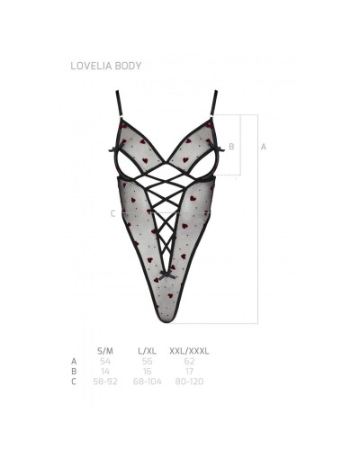 Эротическое боди с рисунком LOVELIA BODY black S/M - Passion