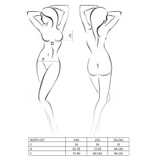 Комплект білизни NORTH SET black L/XL - Passion Exclusive: ліф і трусики з елементами під латекс