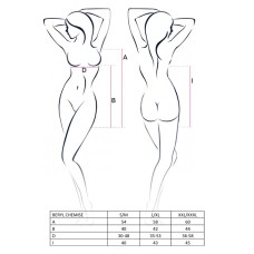 Сорочка бебі-дол BERYL CHEMISE L/XL - Passion, трусики, напівпрозора, стрічка під груди