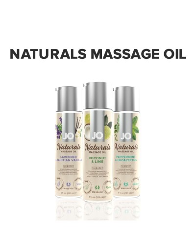 Массажное масло System JO – Naturals Massage Oil – Coconut & Lime с натуральными эфирными маслами (1