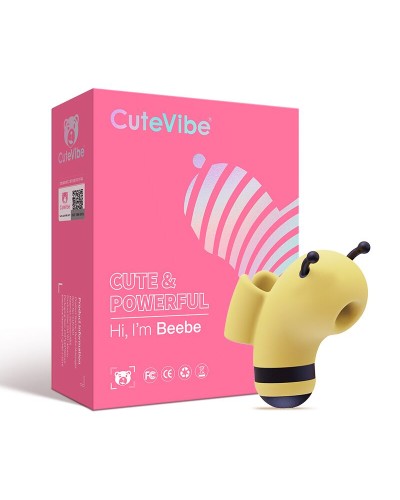 Вакуумный стимулятор с микротоками CuteVibe Beebe Yellow, на палец