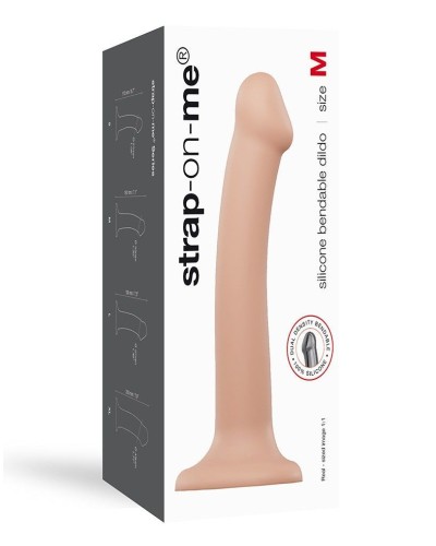 Насадка для страпона Strap-On-Me Dual Density Dildo Flesh M, диаметр 3,3см, двухслойная, гибкая