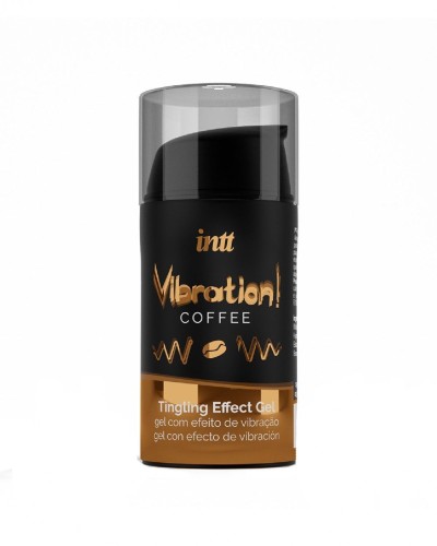 Жидкий вибратор Intt Vibration Coffee (15 мл), густой гель, очень вкусный, действует до 30 минут