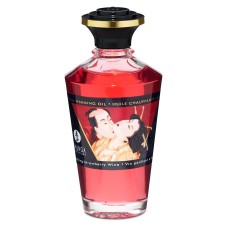 Розігрівальна олія Shunga Aphrodisiac Warming Oil – Sparkling Strawberry Wine (100 мл) без цукру
