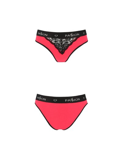 Трусики з широкою гумкою і мереживом Passion PS001 PANTIES red/black, size L