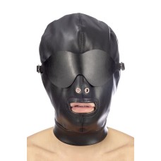 Капюшон для БДСМ зі знімною маскою Fetish Tentation BDSM hood in leatherette with removable mask