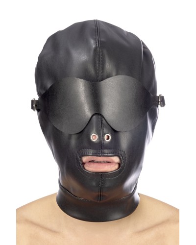 Капюшон для БДСМ зі знімною маскою Fetish Tentation BDSM hood in leatherette with removable mask