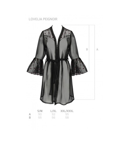 Воздушный пеньюар LOVELIA PEIGNOIR black S/M - Passion