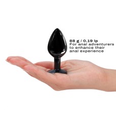 Металева анальна пробка із прикрасою у вигляді кристалу Dorcel - Diamond Plug BLACK M