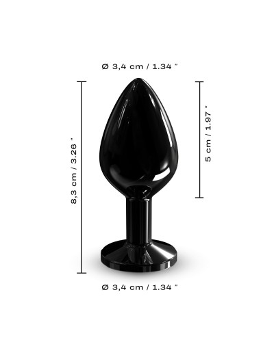 Металева анальна пробка із прикрасою у вигляді кристалу Dorcel - Diamond Plug BLACK M