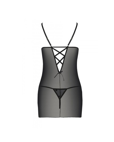 Сорочка с вырезами на груди + стринги LOVELIA CHEMISE black S/M - Passion