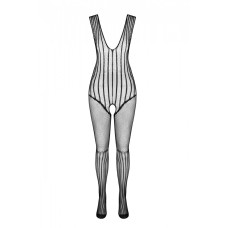 Сітчастий чорний бодістокінг з малюнком боді та гетр Casmir CA006