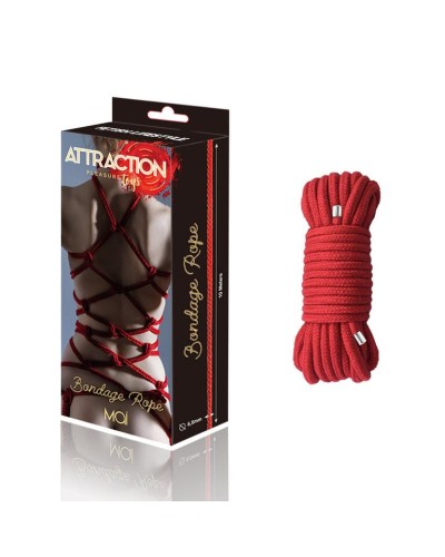 Мотузка для BDSM MAI Bondage Rope Red, довжина 10 м, діаметр 6,5 мм, поліестер