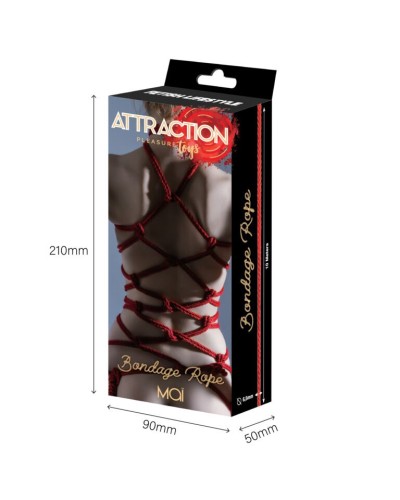 Мотузка для BDSM MAI Bondage Rope Red, довжина 10 м, діаметр 6,5 мм, поліестер