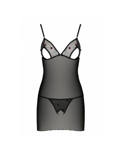 Сорочка з вирізами на грудях + стрінги LOVELIA CHEMISE black XXL/XXXL - Passion