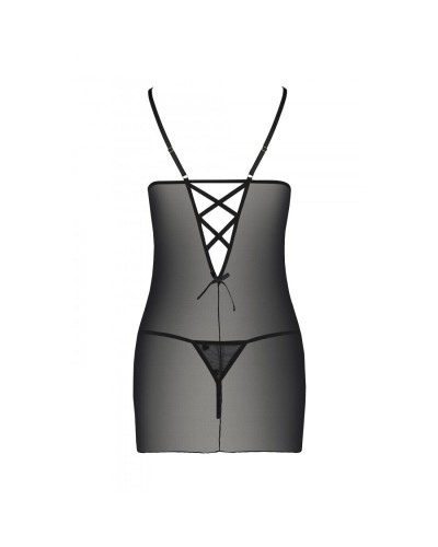 Сорочка з вирізами на грудях + стрінги LOVELIA CHEMISE black XXL/XXXL - Passion