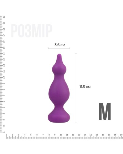 Анальная пробка Adrien Lastic Amuse Medium Purple (M) с двумя переходами, макс. диаметр 3,6 см