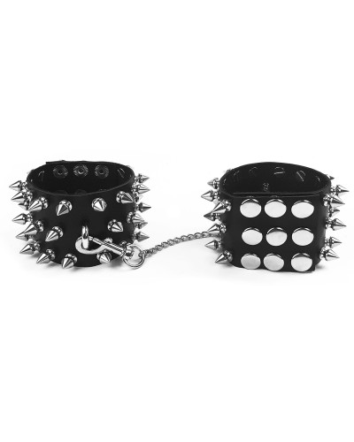 Наручники з шипами Art of Sex - Rose Spiked Leather Handcuffs, натуральна шкіра