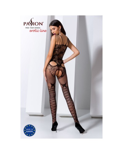 Ажурний бодістокінг з інтимними вирізами Passion BS076 black