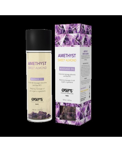 Масажна олія EXSENS Amethyst Sweet Almond (розслаблююча, з аметистом) 100мл, натуральна