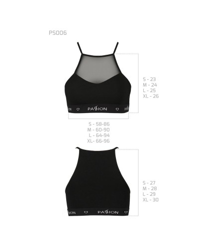 Спортивний топ з прозорою вставкою Passion PS006 TOP black, size S