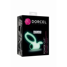 Ерекційне кільце Dorcel Power Clit White PHOSPHO з вібрацією, біле, світиться в темряві