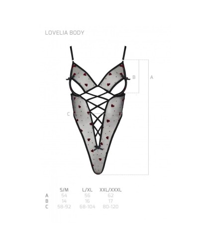 Эротическое боди с рисунком LOVELIA BODY black L/XL - Passion