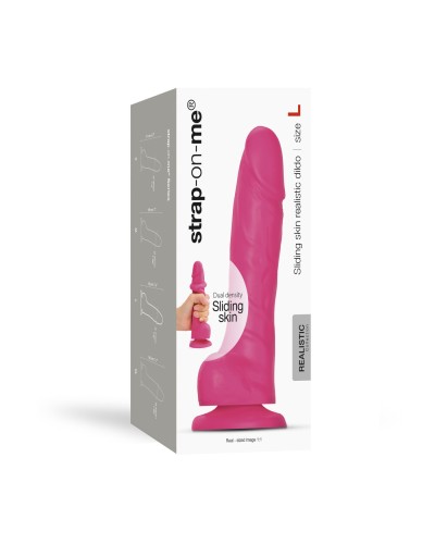 Реалистичный фаллоимитатор Strap-On-Me Sliding Skin Realistic Dildo Fuchsia - L, эффект подвижной ко