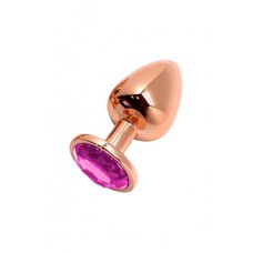 Анальна пробка Wooomy Tralalo Rose Gold Metal Plug MAGENTA S