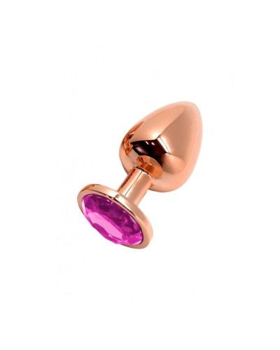 Анальна пробка Wooomy Tralalo Rose Gold Metal Plug MAGENTA S