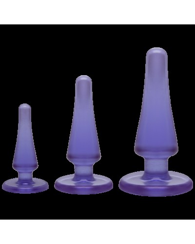 Набор анальных пробок Doc Johnson Crystal Jellies Anal - Purple, макс. диаметр 2см - 3см - 4см