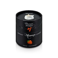 Масажна свічка Plaisirs Secrets Strawberry (80 мл) подарункова упаковка, керамічний посуд