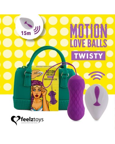 Вагинальные шарики с массажем и вибрацией FeelzToys Motion Love Balls Twisty с пультом ДУ, 7 режимов