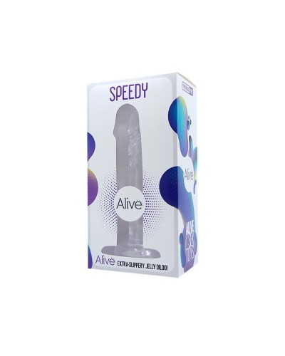 Прозрачный фаллоимитатор и насадка для страпона Alive Jelly Dildo Speedy, ТПЕ, длина 17,8 см