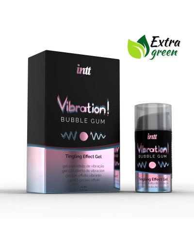 Жидкий вибратор Intt Vibration Bubble Gum (15 мл) EXTRA GREEN, очень вкусный, действует до 30 минут