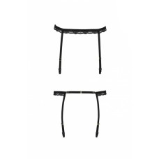Пояс-стрепи для панчіх Shelly Garter Belt black XXL/XXXL — Passion Exclusive