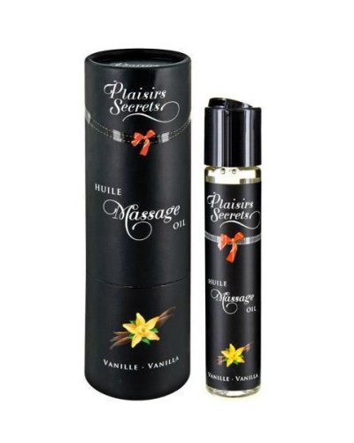 Масажна олія Plaisirs Secrets Vanilla (59 мл) з афродизіаками, їстівна, подарункове паковання